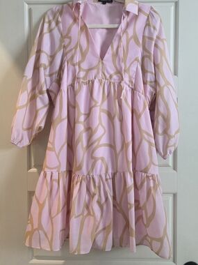 Women's Boutique Patterned V-Neck Dress